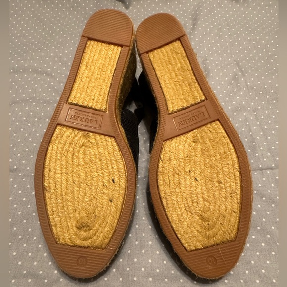 Lauren Ralph Lauren | NWOT Black Helma Espadrille Wedges Size 10B - Picture 6 of 7